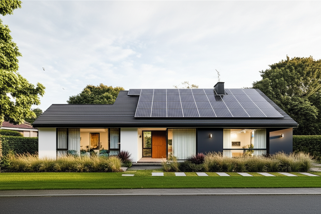 Modern energy-efficient home exterior